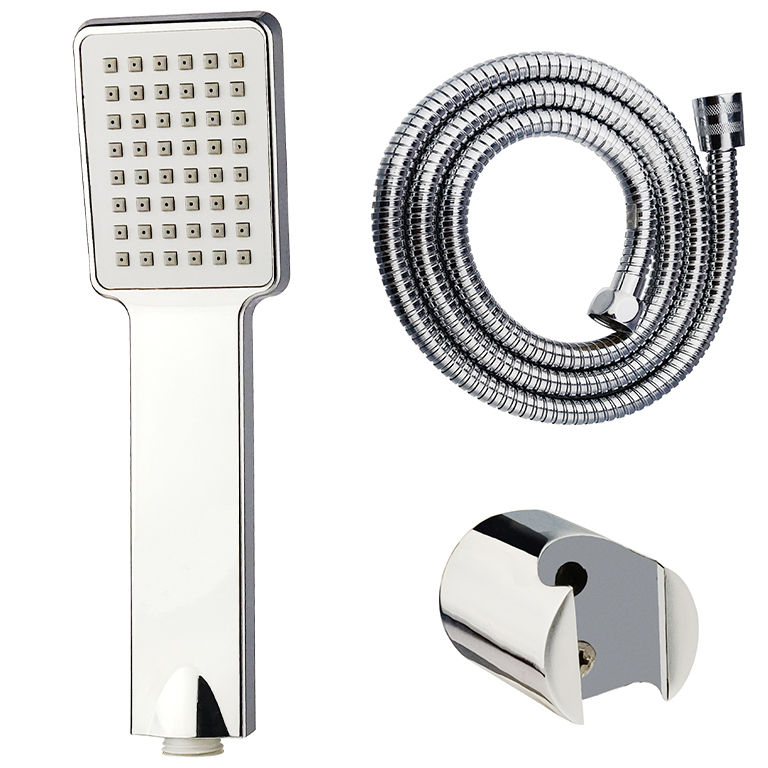 Hand Shower Recto with 1.5m C.P Shower Tube and Brass Hook