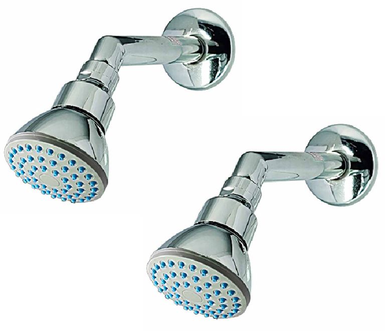 Overhead Shower Bell with 7" Inch Round Shower Arm and C.P Flange(Set of 2)