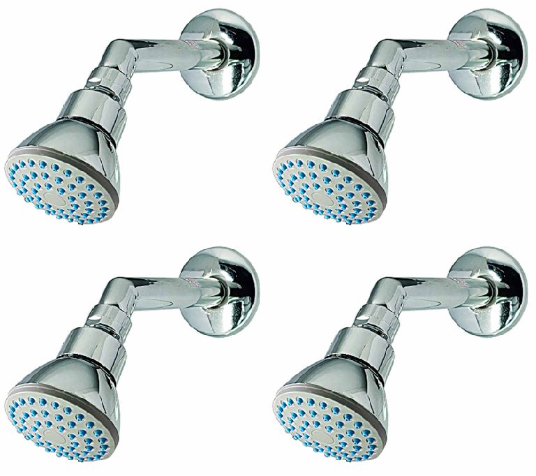 Overhead Shower Bell with 7" Inch Round Shower Arm and C.P Flange(Set of 4)