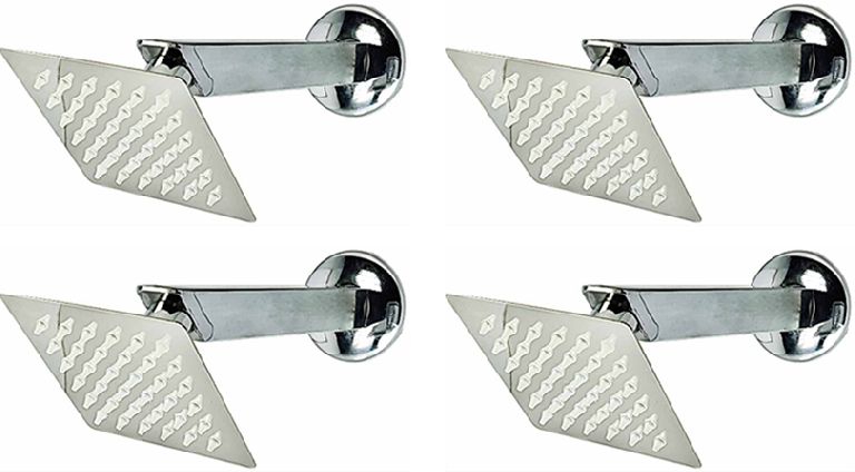 Overhead Heavy Shower 4x4 Ultra Slim with 9" inch Square Shower Arm and C.P Flange(Set of 4)